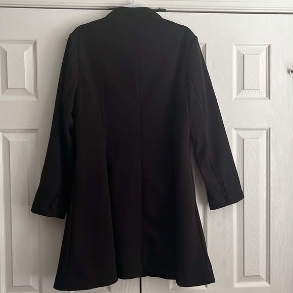 Allegra K woman’s A-line long sleeve, single breasted, peplum hem long coat - Picture 7 of 9